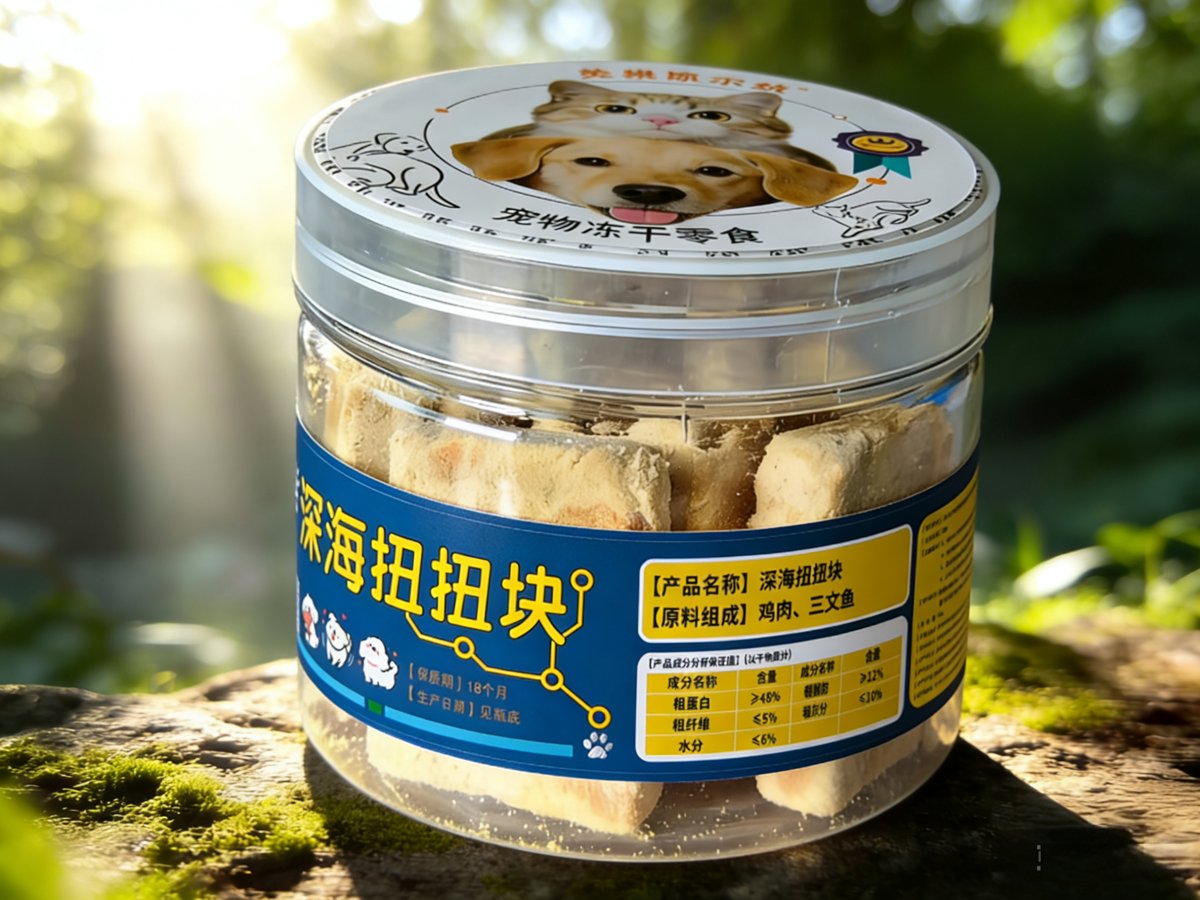 深海扭扭块 鸡肉三文鱼冻干